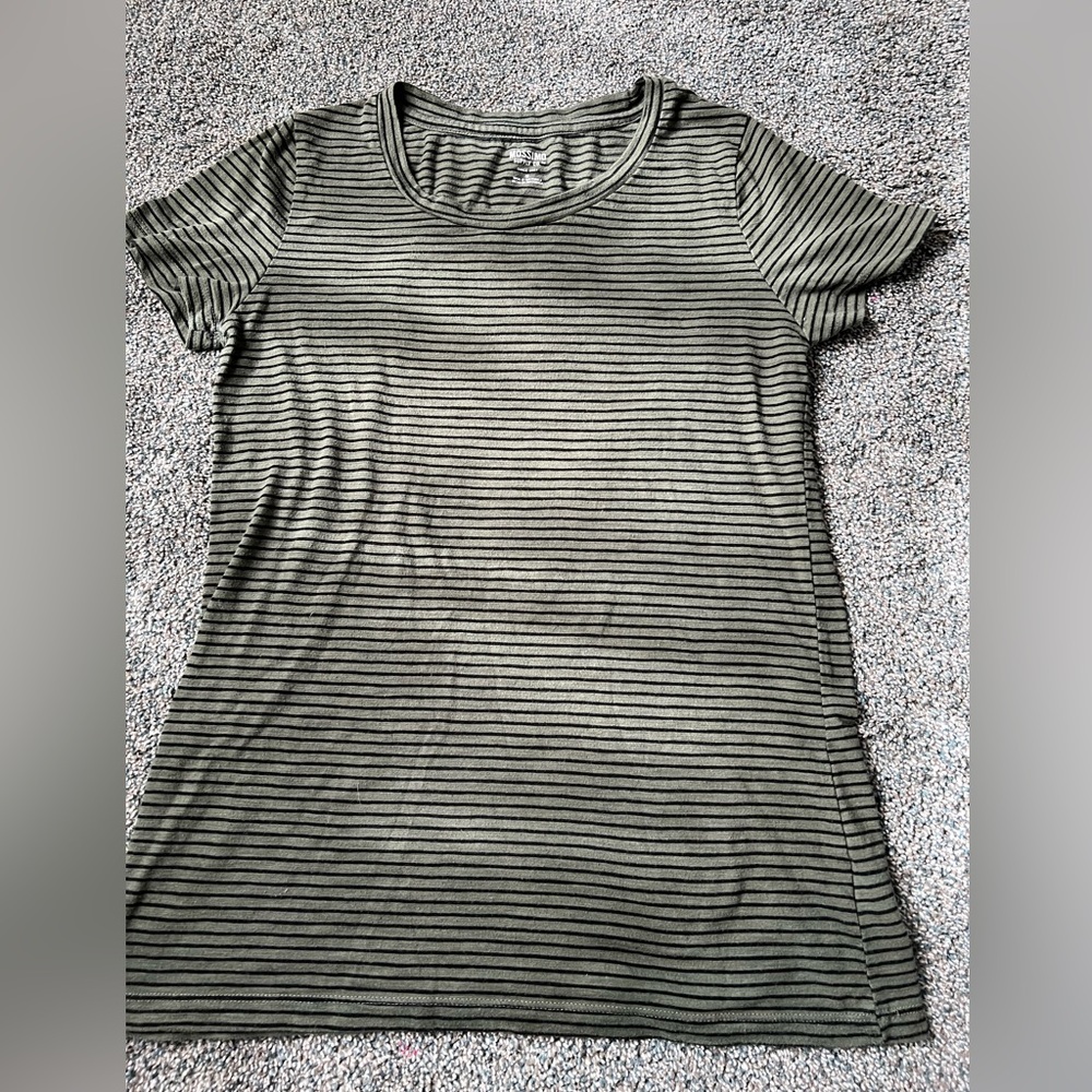 Green and Black striped shirt